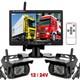 Wireless 7 Monitor 2x IR Rear View Backup Camera Kit for Truck Trailer RVs Bus