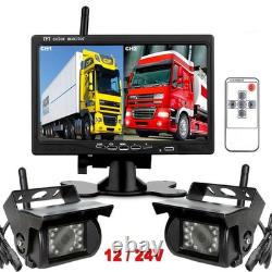 Wireless 7 Monitor 2x IR Rear View Backup Camera Kit for Truck Trailer RVs Bus Wireless 7 Monitor 2x IR Rear View Backup Camera Kit for Truck Trailer RVs Bus
