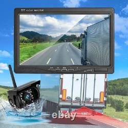 Wireless 7 Monitor 2x IR Rear View Backup Camera Kit for Truck Trailer RVs Bus
