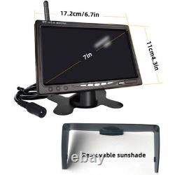 Wireless 7 Monitor 2x IR Rear View Backup Camera Kit for Truck Trailer RVs Bus