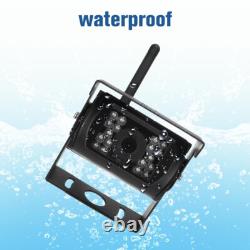 Wireless 7 Monitor 2x IR Rear View Backup Camera Kit for Truck Trailer RVs Bus