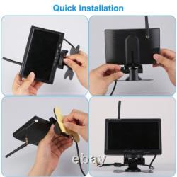 Wireless 7 Monitor Dual Rear View Backup Camera Kit for Truck Caravan Bus RVs