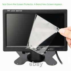 Wireless 7 Monitor Dual Rear View Backup Camera Kit for Truck Caravan Bus RVs