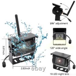 Wireless 7 Monitor Dual Rear View Backup Camera Kit for Truck Caravan Bus RVs