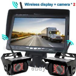 Wireless 7 Monitor Night Vision For RV Truck Bus Backup Rear View Camera System