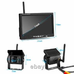 Wireless 7 Monitor Night Vision For RV Truck Bus Backup Rear View Camera System