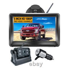 Wireless Backup Camera 5'' Monitor 2CH System Rear View Reverse Cam Truck Car RV