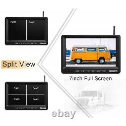 Wireless Backup Camera System 7 HD Monitor Waterproof Night View Rear Camera