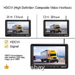 Wireless Backup Camera System 7 HD Monitor Waterproof Night View Rear Camera