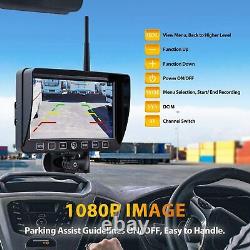 Wireless Backup Camera System 7'' Rear View Monitor For Truck RV Trailer Van Bus