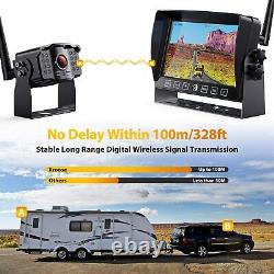 Wireless Backup Camera System 7'' Rear View Monitor For Truck RV Trailer Van Bus
