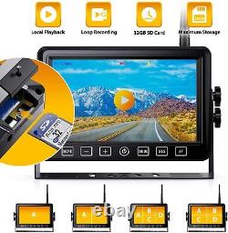 Wireless Backup Camera System 7'' Rear View Monitor For Truck RV Trailer Van Bus