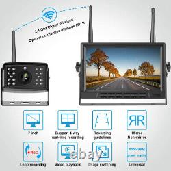 Wireless IR Backup Camera 7'' DVR Monitor Splitscreen Rear View 1080P Digital HD