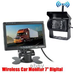 Wireless IR Rear View Back up Camera Night Vision System+7 Monitor Kit 12/24V