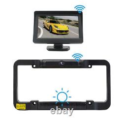 Wireless Solar Backup Camera Mirror Car Universal Rear View Reverse Night Vision