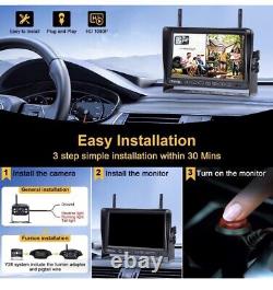 Yakry Wireless Backup Camera 7 Inch for RV HD 1080P 2 Wireless Rear View Cameras